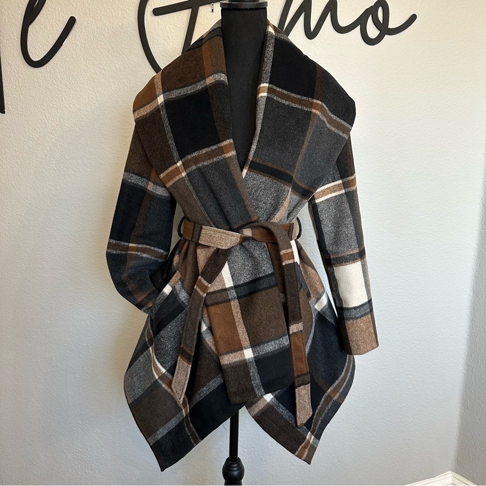 ChicWish small plaid wool-blend coat
